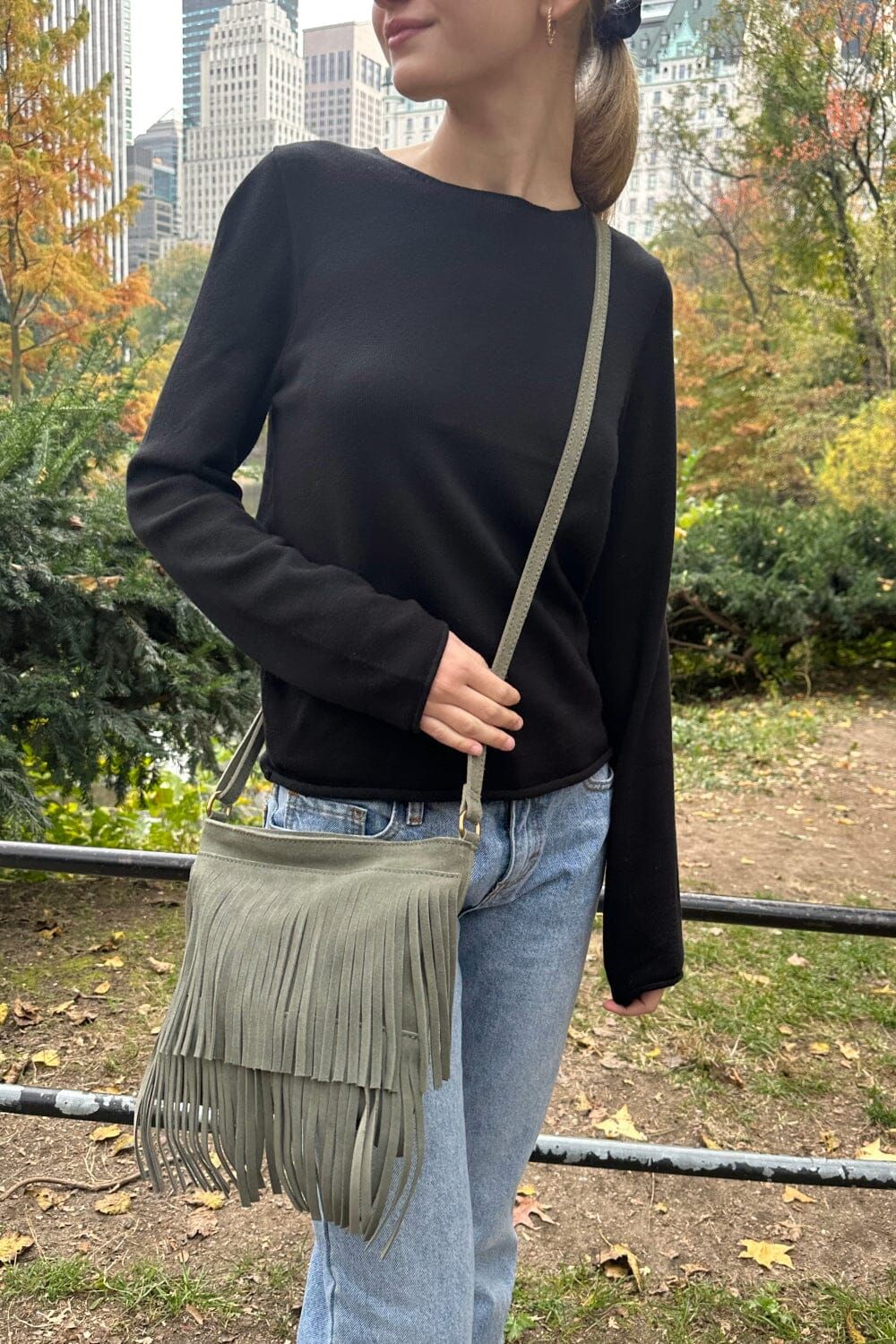 Fringe Suade Crossbody Bag sold by Brandy Melville product image thumbnail 2