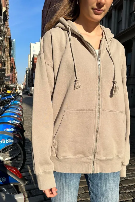 Tan Christy Hoodie sold by Brandy Melville
