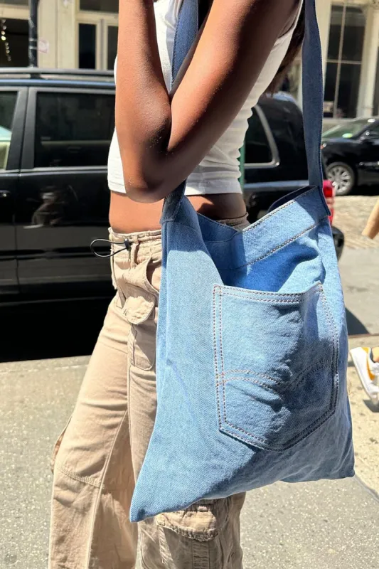 Denim Pocket Tote Bag sold by Brandy Melville