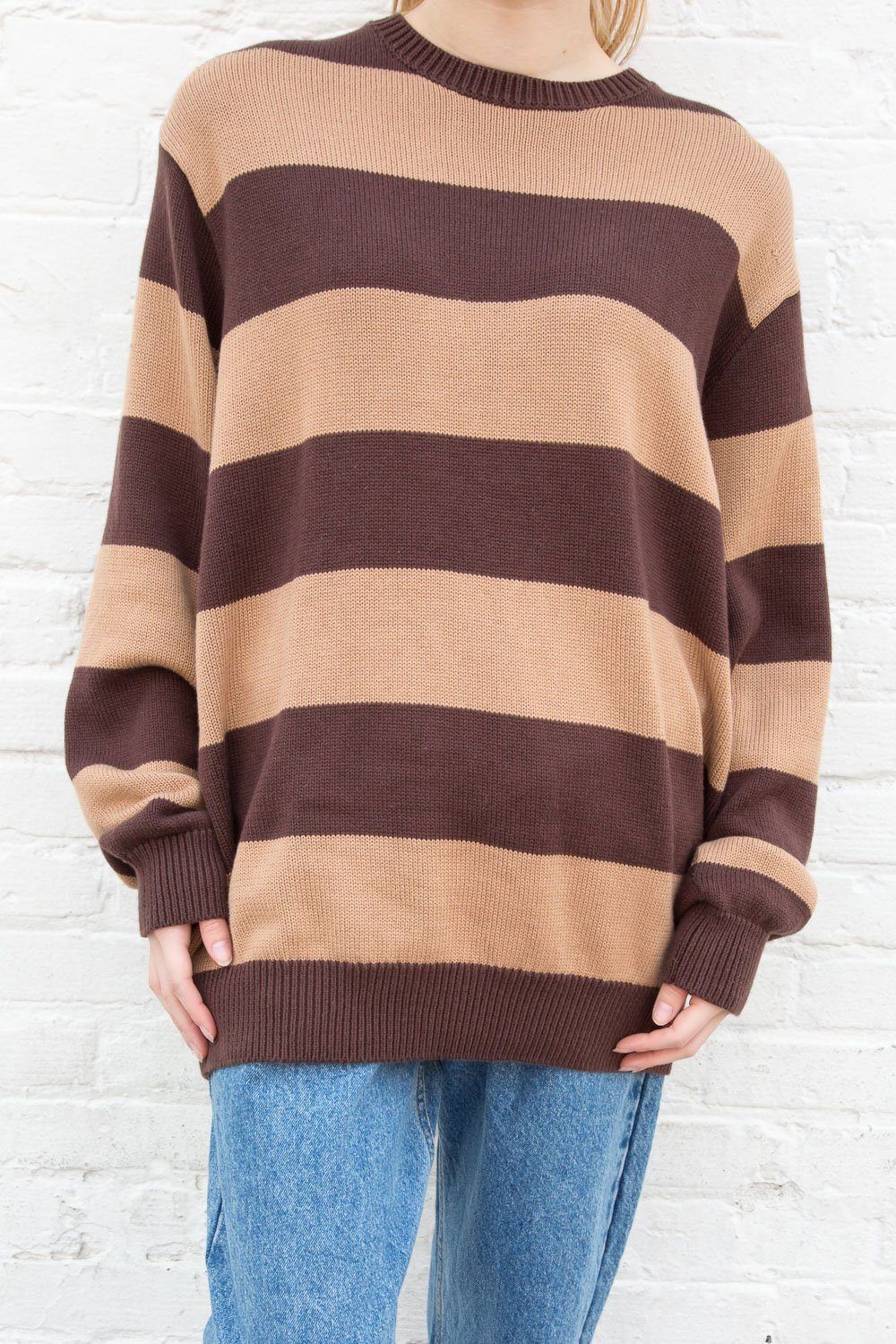 Brianna Cotton Blend Thick Stripe Sweater sold by Brandy Melville