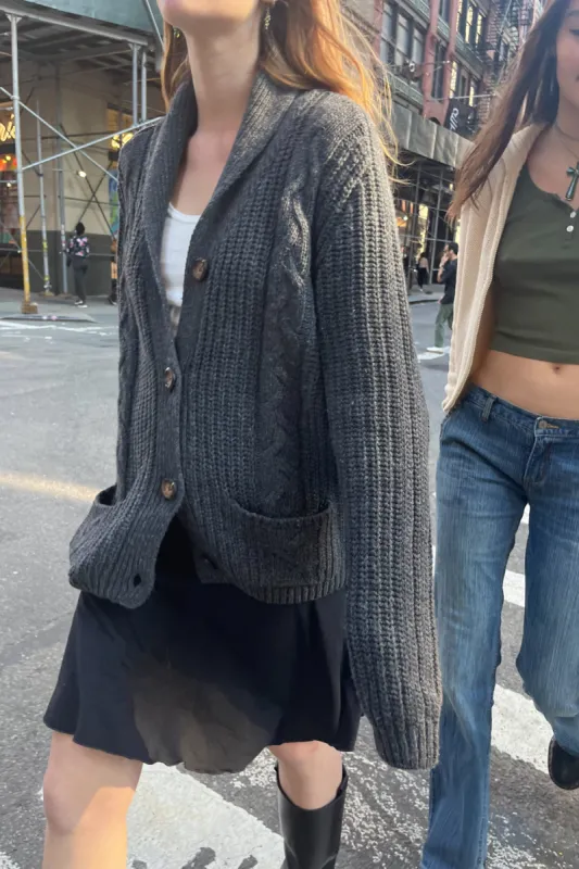 Autumn Wool Cable Knit Cardigan sold by Brandy Melville
