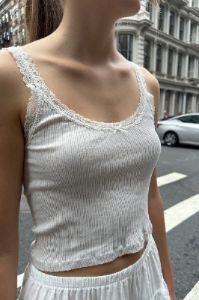 Beyonca Cropped Lace Tank sold by Brandy Melville