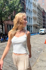 Lorene Scalloped Cropped Tank sold by Brandy Melville