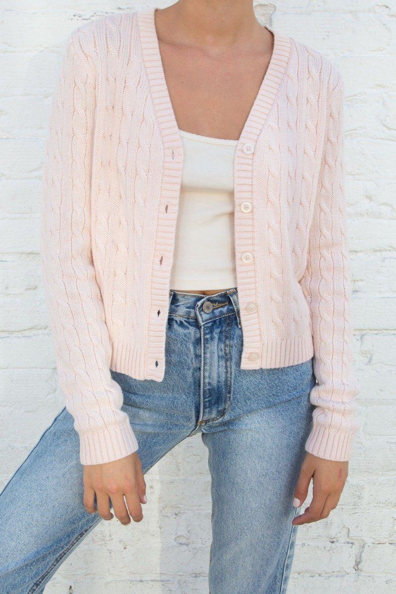 Èaphi | # CABLE KNIT CARDIGAN / ivory , brown , gray / free