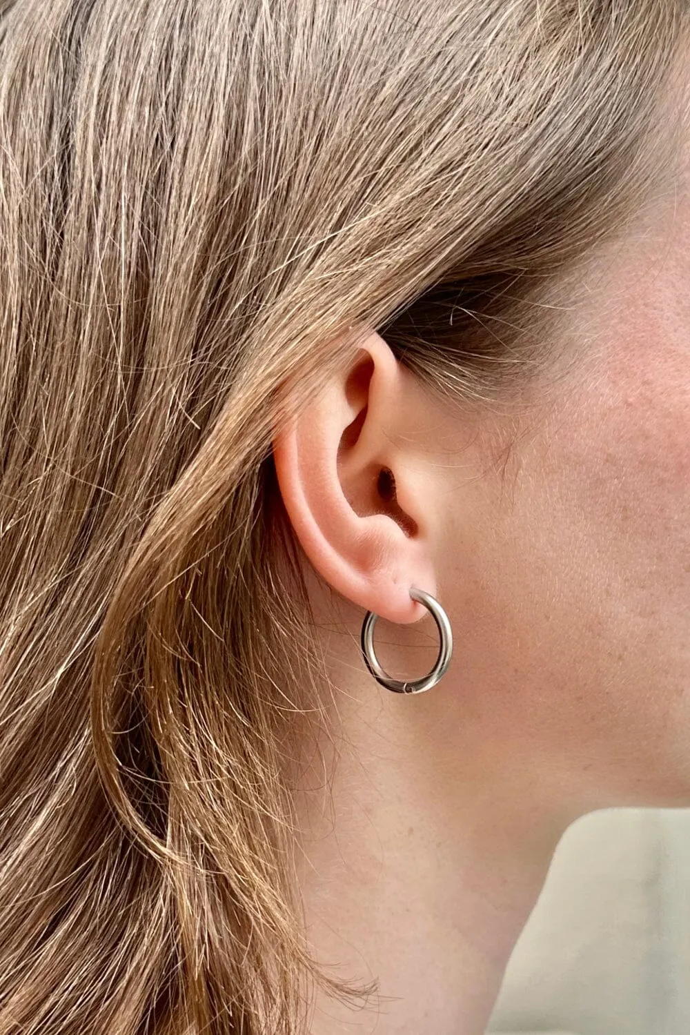 Stainless Steel Hoop Earrings sold by Brandy Melville product image thumbnail 3