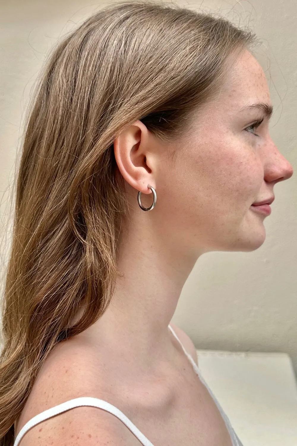 Stainless Steel Hoop Earrings sold by Brandy Melville product image thumbnail 2