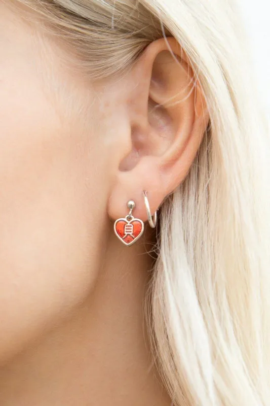 Red Heart Earrings made by Brandy Melville