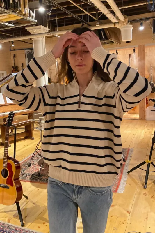 Aleah Cotton Stripe Sweater sold by Brandy Melville