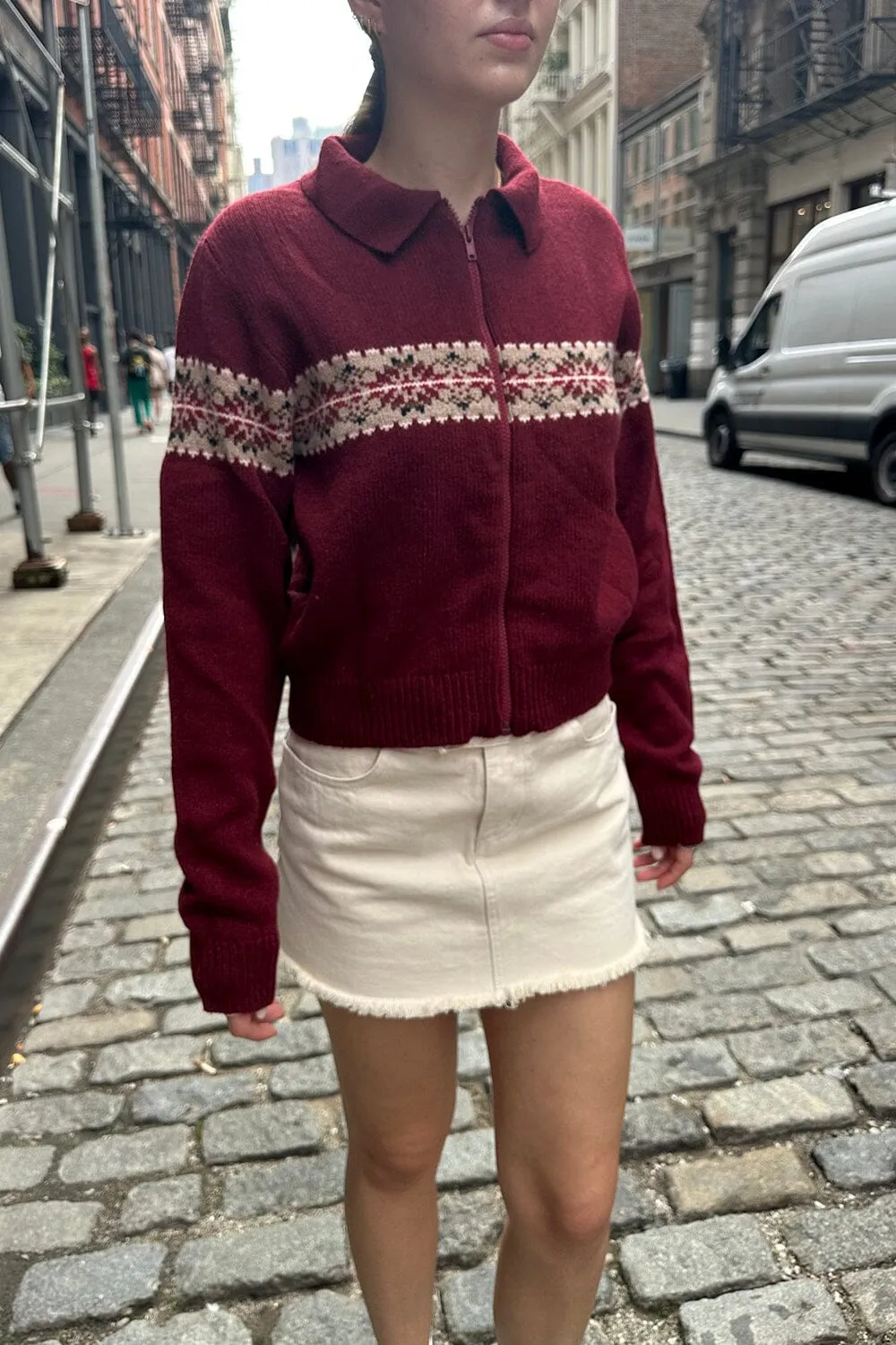 Paola Wool Zip-Up Sweater sold by Brandy Melville product image thumbnail 2