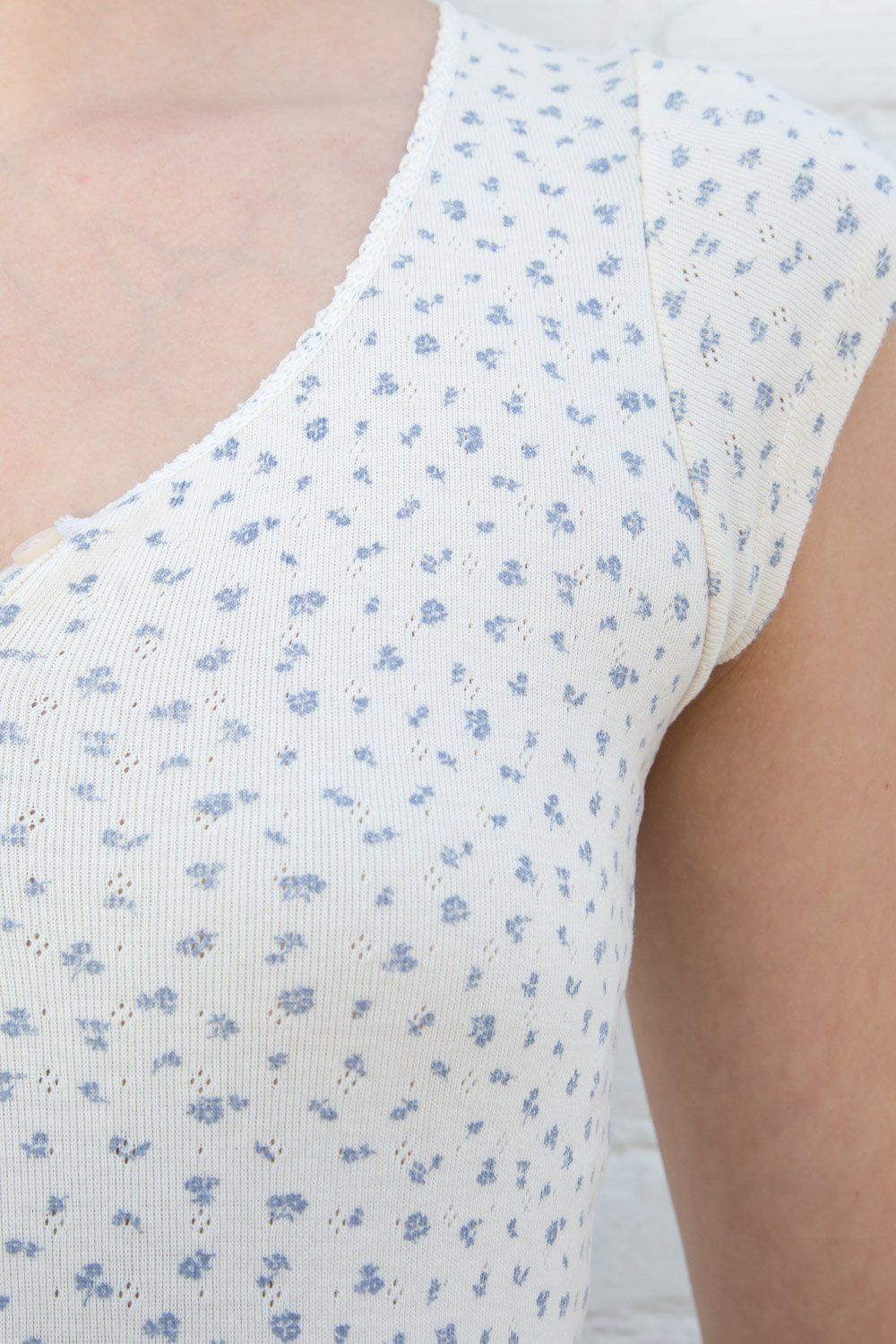 Zelly Long Eyelet Floral Top sold by Brandy Melville product image thumbnail 4