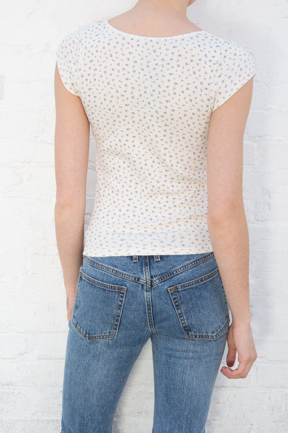 Zelly Long Eyelet Floral Top sold by Brandy Melville product image thumbnail 3