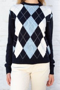 Bernadette Cotton Argyle Sweater sold by Brandy Melville