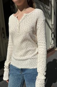Ahern Floral Thermal Top sold by Brandy Melville