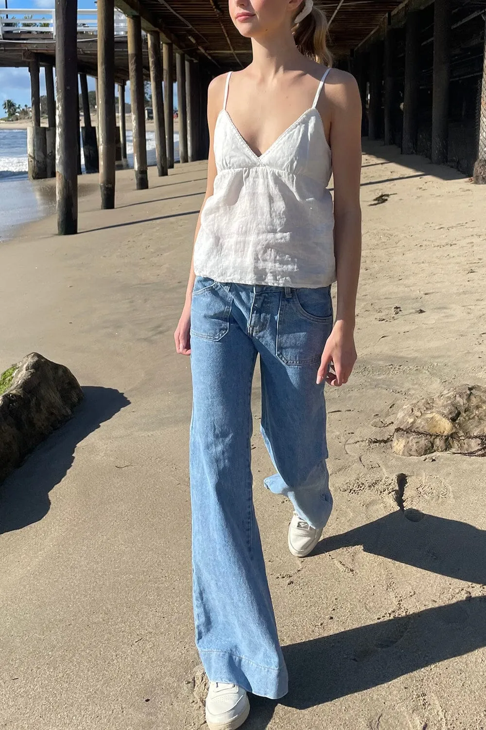 Edith Linen Tank sold by Brandy Melville product image thumbnail 2