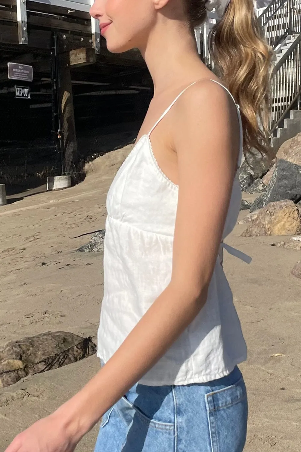 Edith Linen Tank sold by Brandy Melville product image thumbnail 4