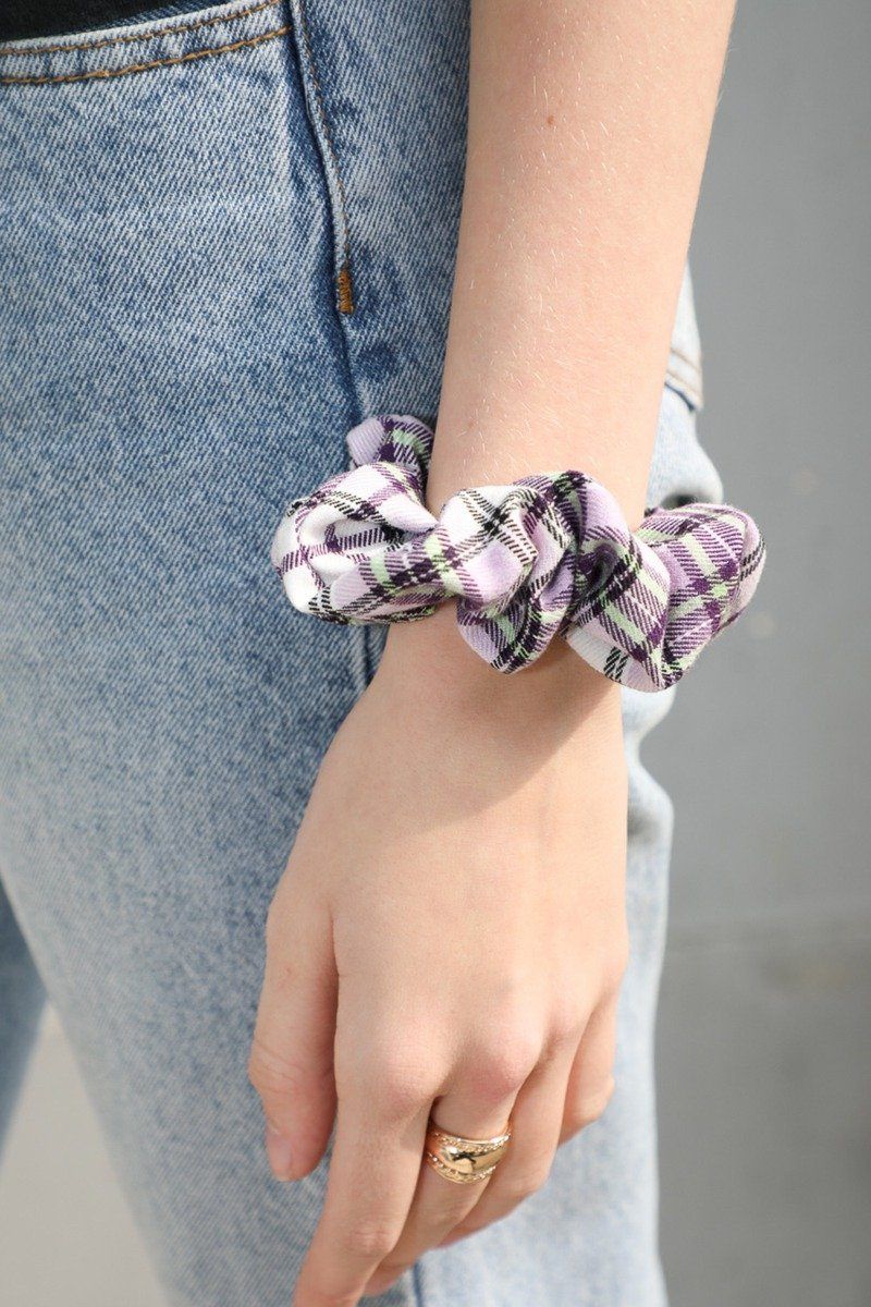 Plaid Scrunchie sold by Brandy Melville