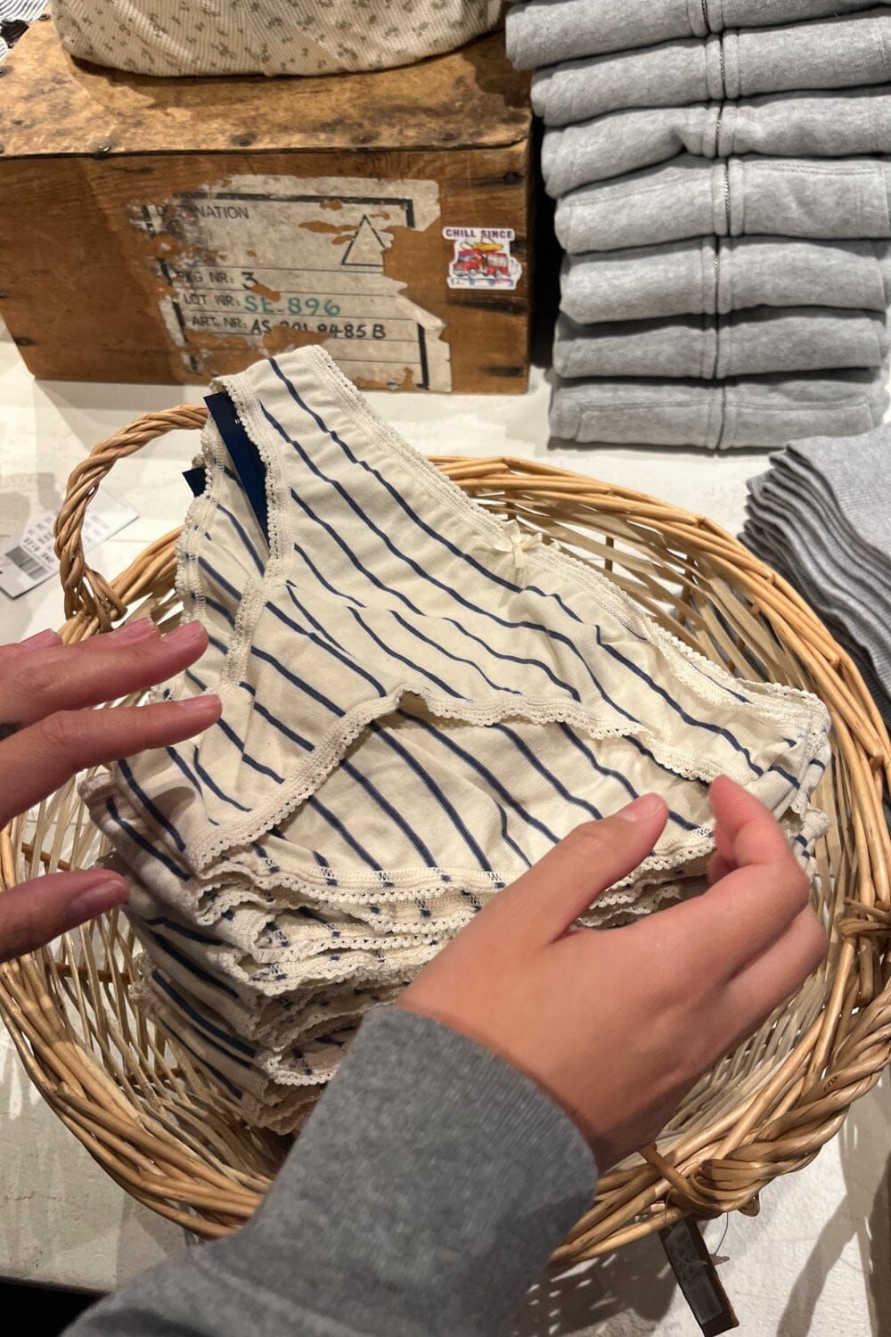 Stripe Scallop Bow Underwear sold by Brandy Melville