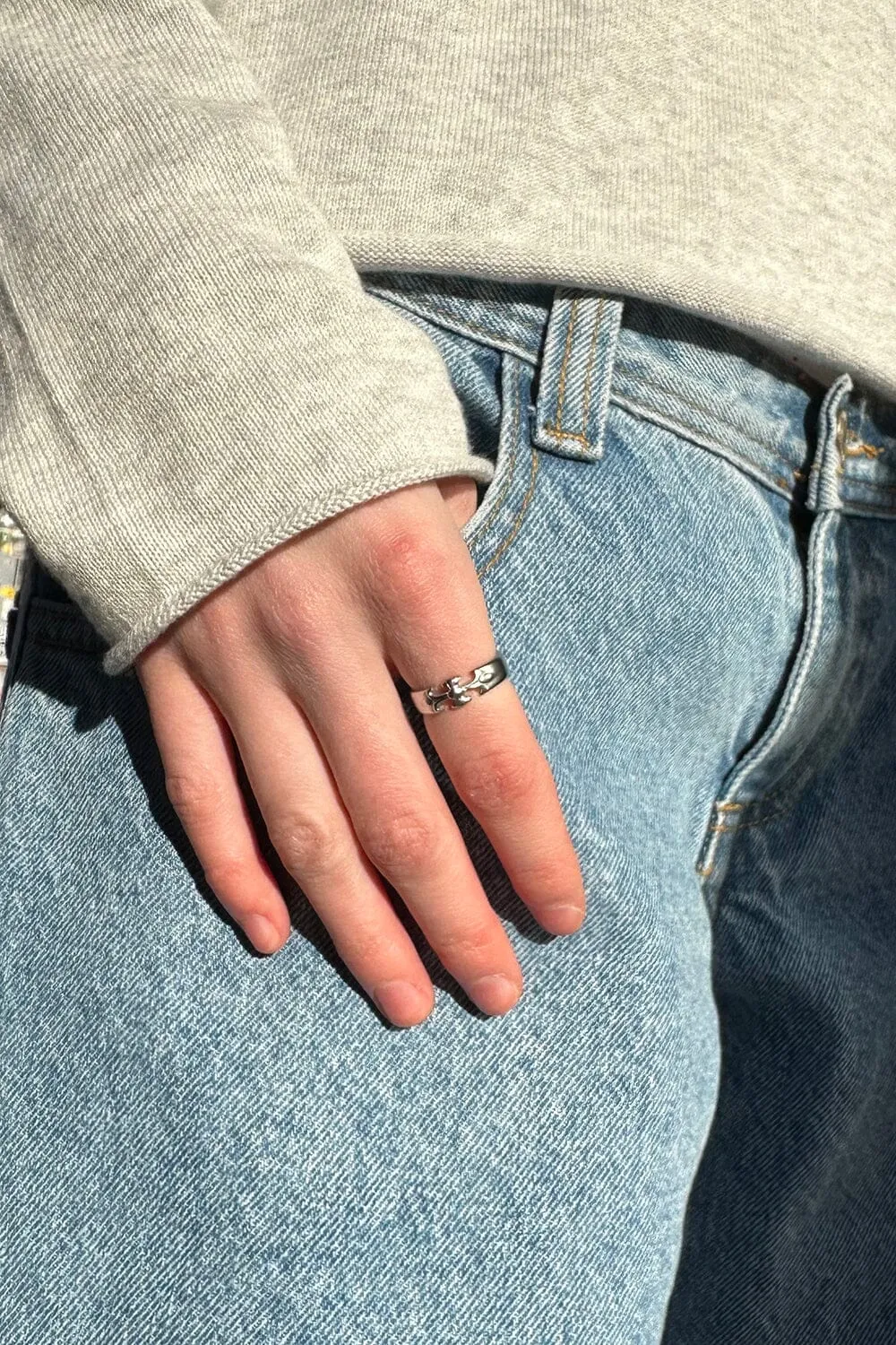 Stainless Steal Cross Ring sold by Brandy Melville product image thumbnail 3