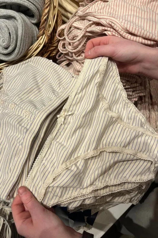 Stripe Scallop Bow Underwear sold by Brandy Melville