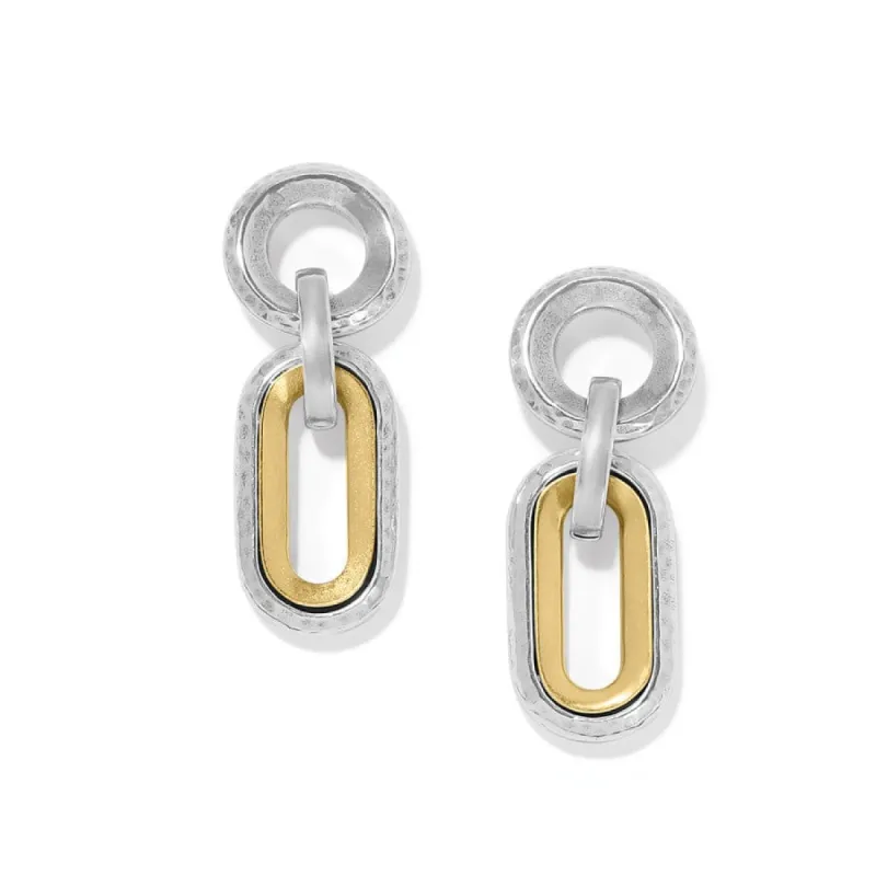 Medici Two Tone Link Post Drop Earrings sold by Brighton
