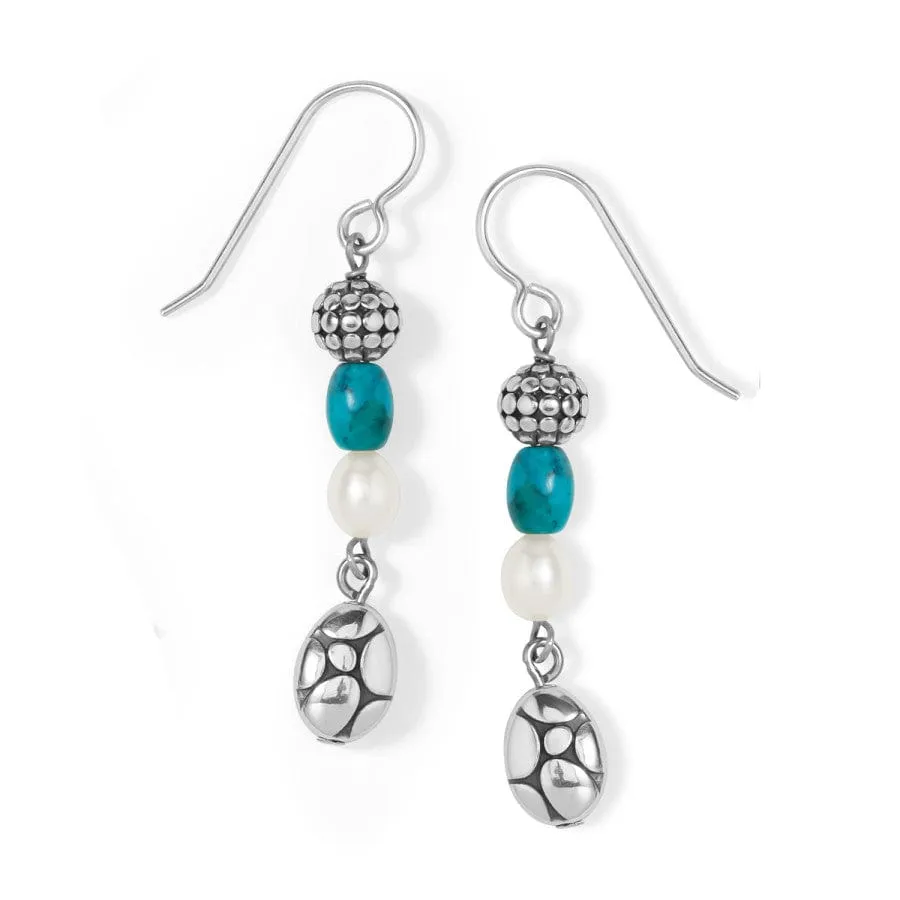 Pebble Turquoise Pearl French Wire Earrings sold by Brighton