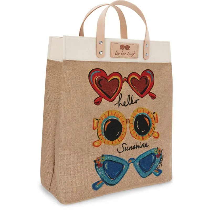 Sunny Shades Burlap Tote sold by Brighton
