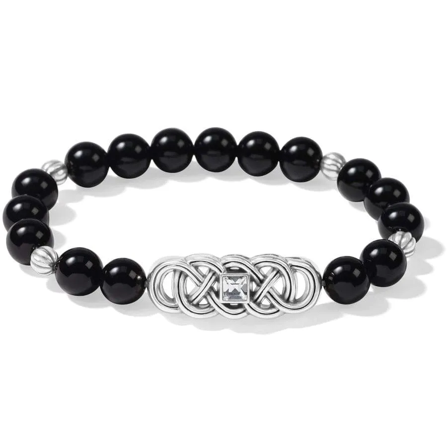 Interlok Lustre Black Agate Stretch Bracelet sold by Brighton product image thumbnail 2