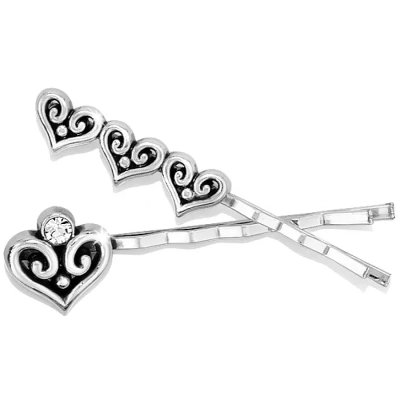 Alcazar Heart Bobby Pin Set sold by Brighton