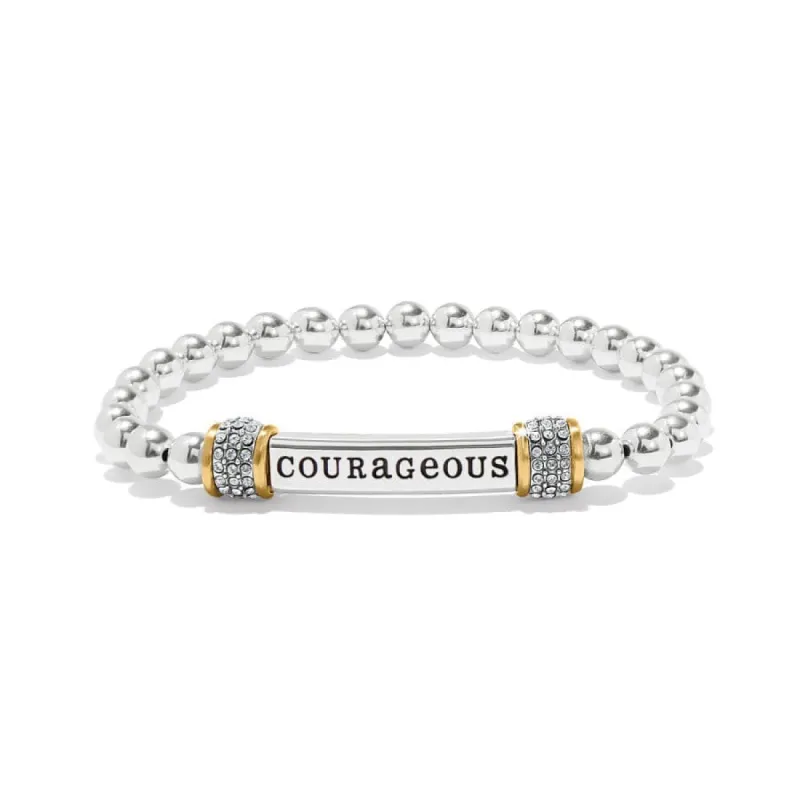 Meridian Courageous Two Tone Stretch Bracelet sold by Brighton