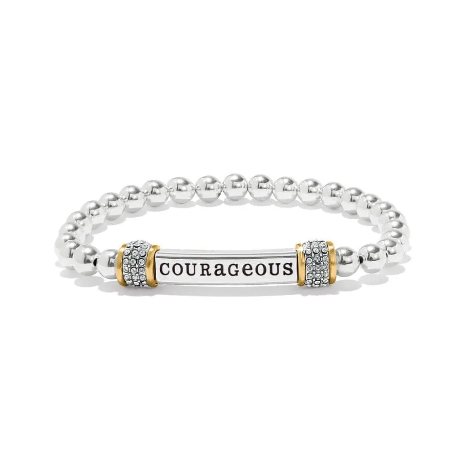 Meridian Courageous Two Tone Stretch Bracelet sold by Brighton