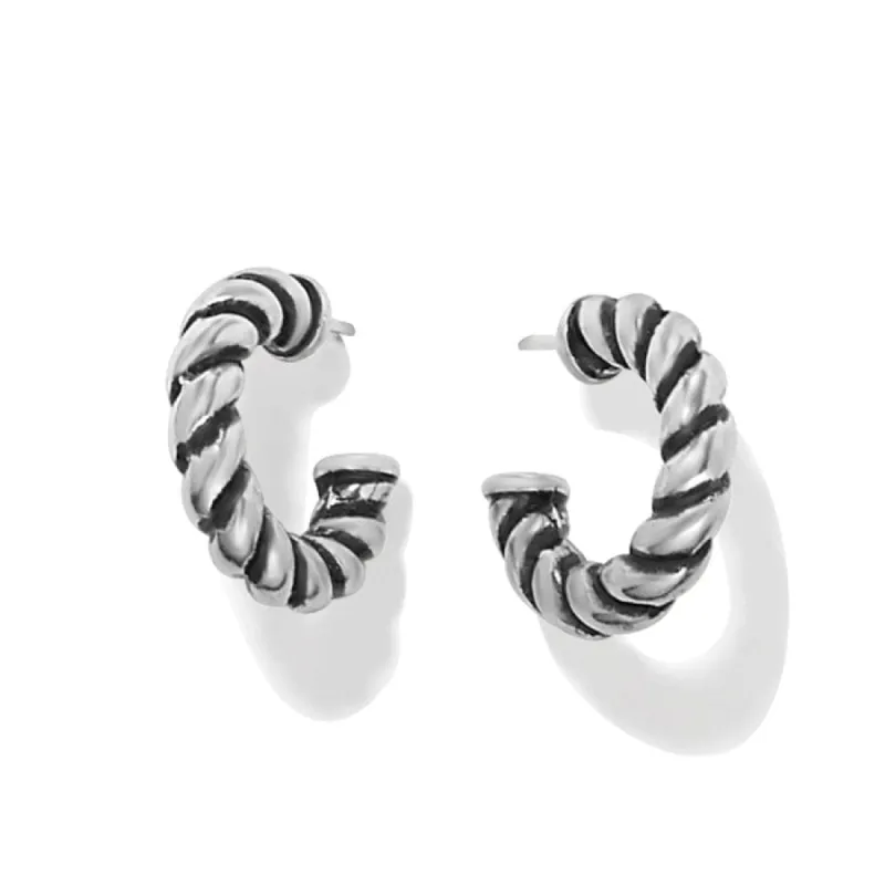 Interlok Twist Small Post Hoop Earrings sold by Brighton