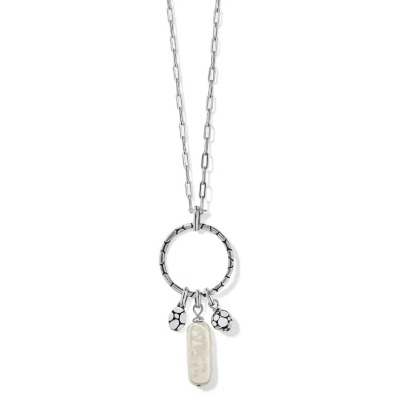 Pebble Pearl Charm Ring Necklace sold by Brighton