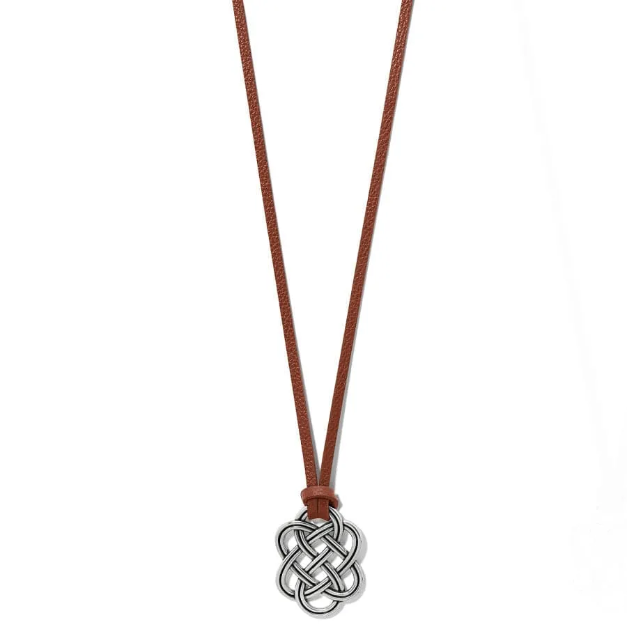 Interlok Trellis Leather Necklace sold by Brighton