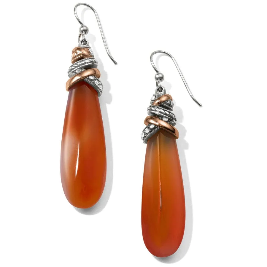 Neptune's Rings Pyramid Carnelian French Wire Earrings sold by Brighton