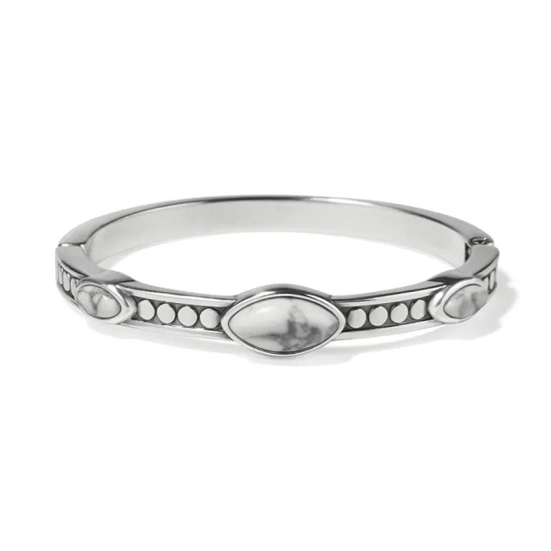 Pebble Dot Dream Howlite Hinged Bangle sold by Brighton