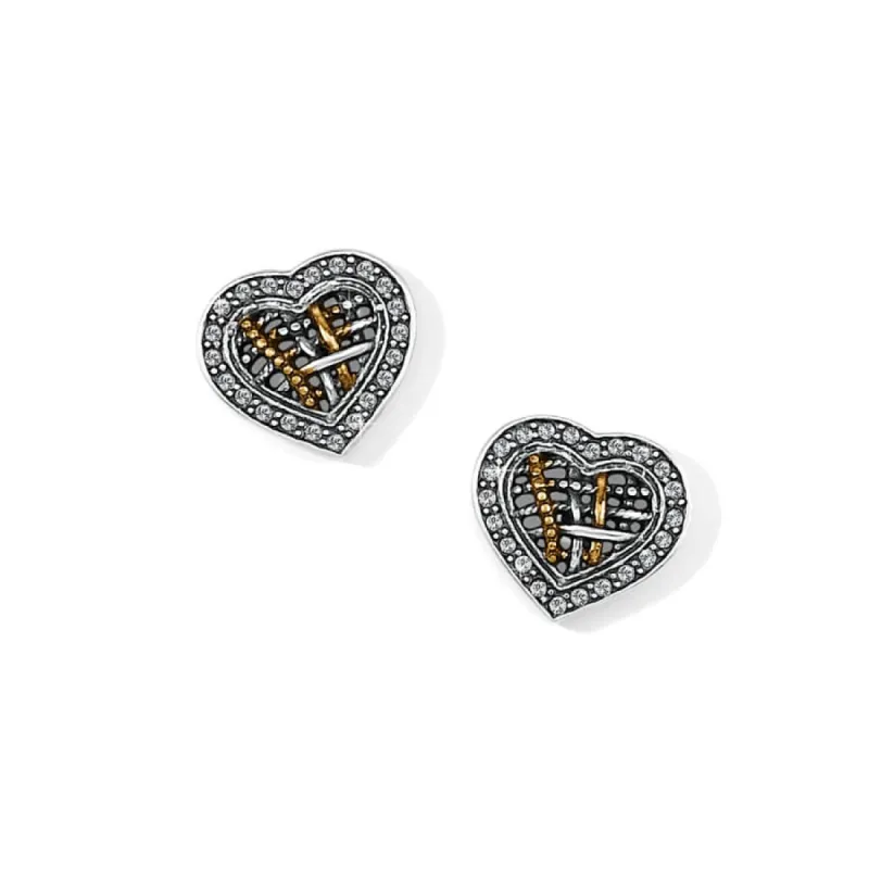 Neptune's Rings Woven Heart Post Earrings sold by Brighton