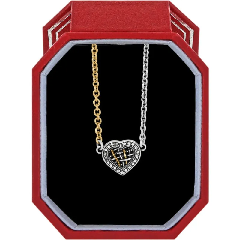 Neptune's Rings Woven Petite Heart Necklace Gift Box sold by Brighton
