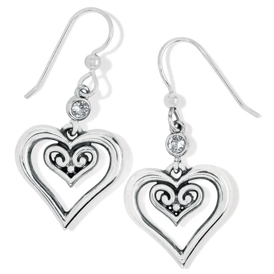 Alcazar Duet Heart French Wire Earrings sold by Brighton