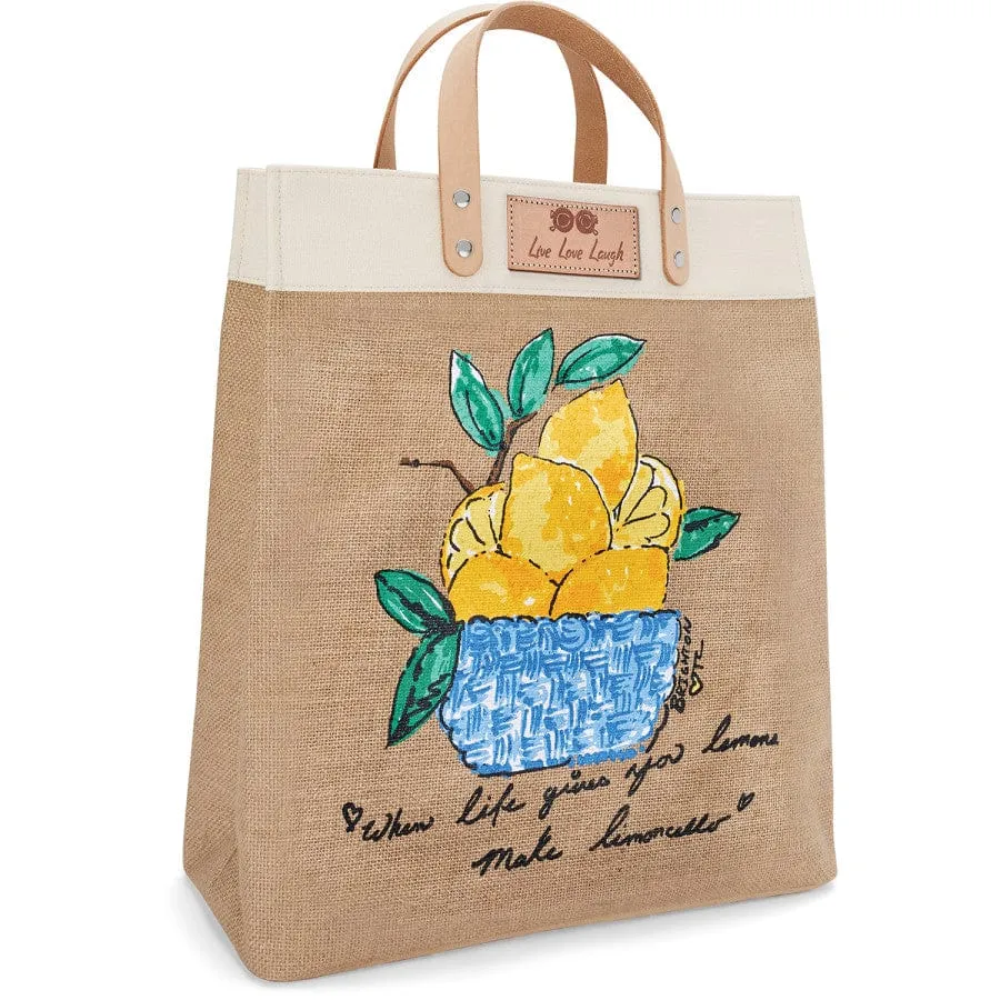 Main Squeeze Burlap Tote sold by Brighton