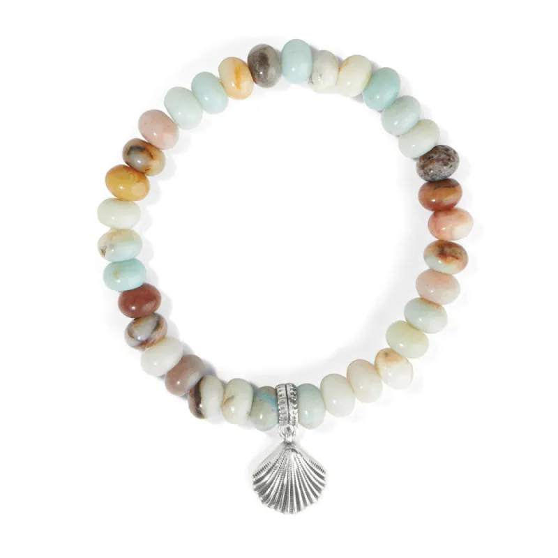 Silver Shells Bay Stretch Bracelet sold by Brighton