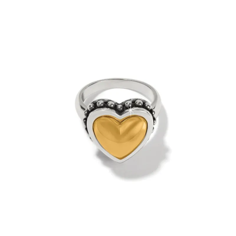 Pretty Tough Bold Heart Two Tone Ring sold by Brighton