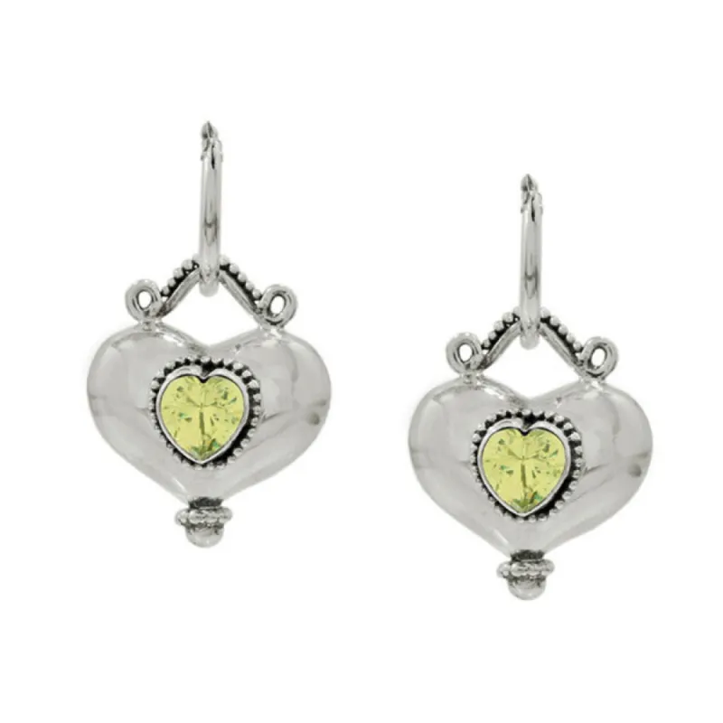 Buddha Gold Cubic Zirconia Heart Reversible Earrings sold by Brighton