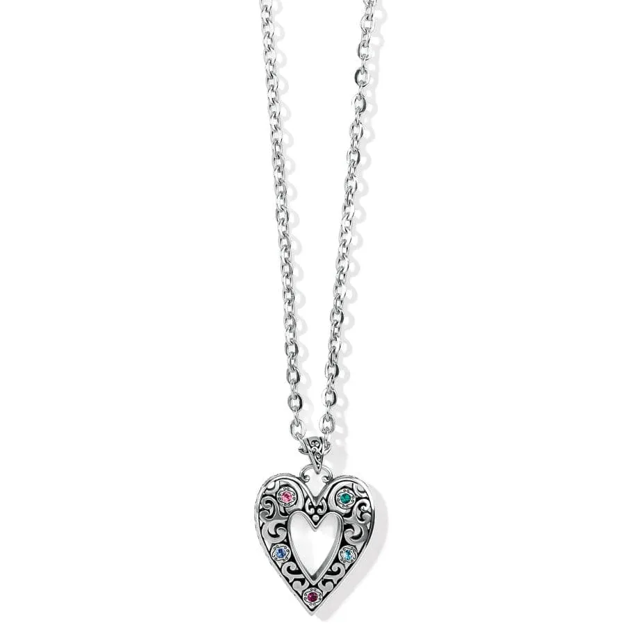 Elora Gems Large Heart Necklace sold by Brighton
