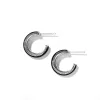 Interlok Noir Small Hoop Earrings sold by Brighton