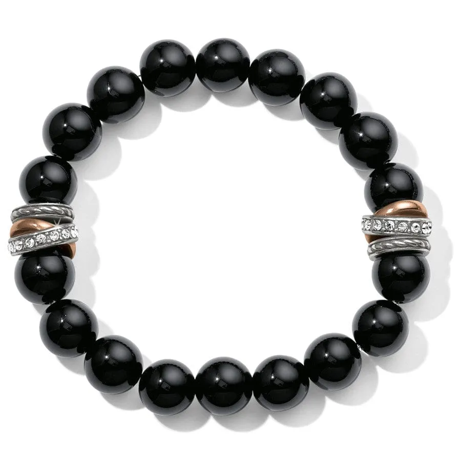 Neptune's Rings Black Agate Stretch Bracelet sold by Brighton