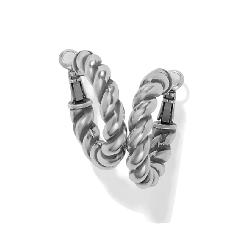 Interlok Twist Medium Leverback Hoop Earrings sold by Brighton