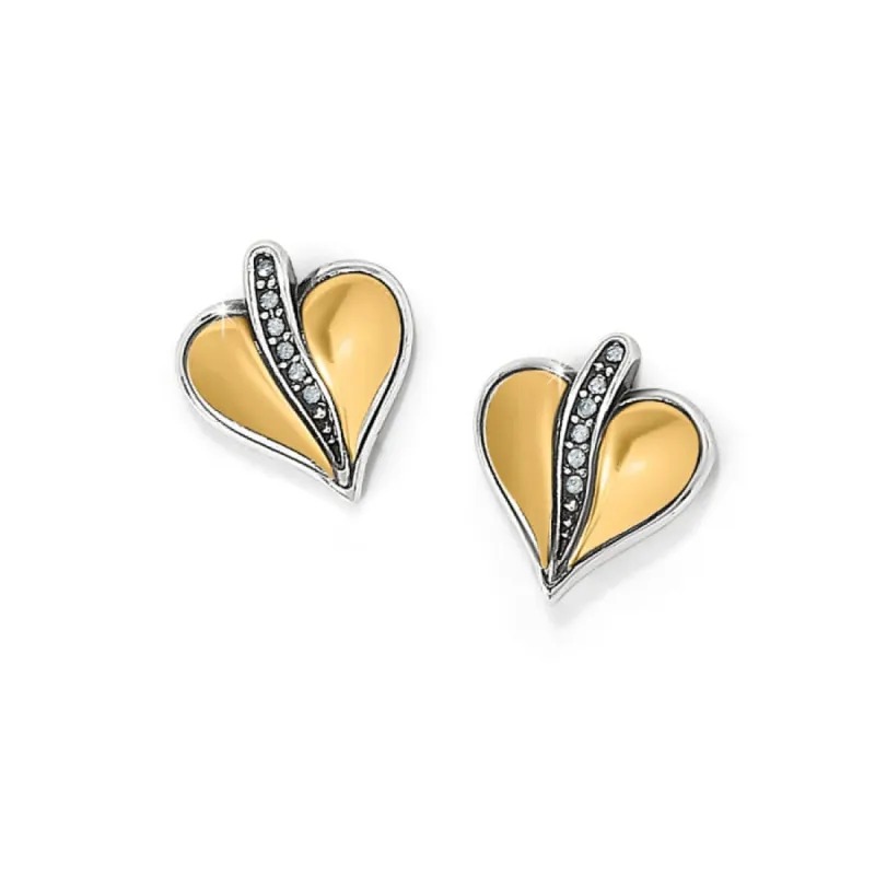 Precious Heart Two Tone Post Earrings sold by Brighton