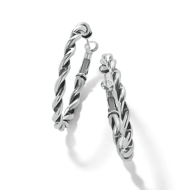 Interlok Twist Oval Leverback Hoop Earrings sold by Brighton