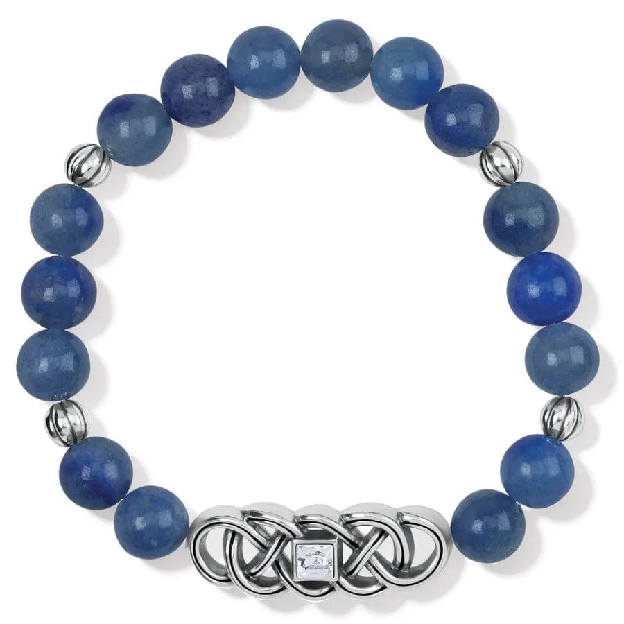 Interlok Lustre Blue Quartz Stretch Bracelet sold by Brighton