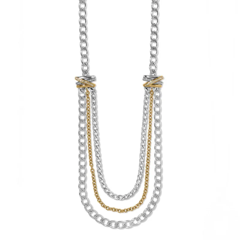 Neptune's Rings Multiple Row Chain Necklace sold by Brighton